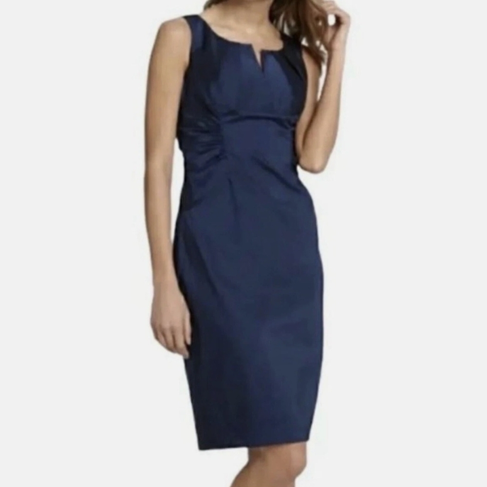 ADRIANNA PAPELL, Elegant Navy Sleeveless Dress